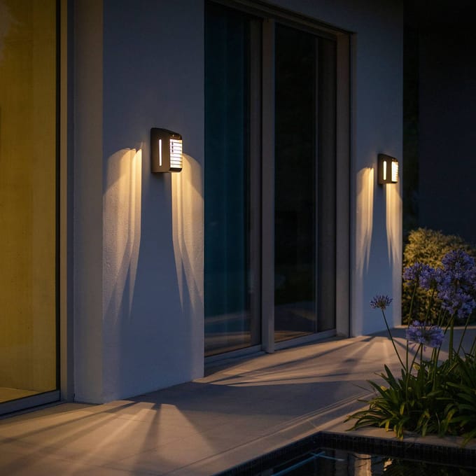 Les Jardins LED-zonnelamp Corner met sensor, grijs