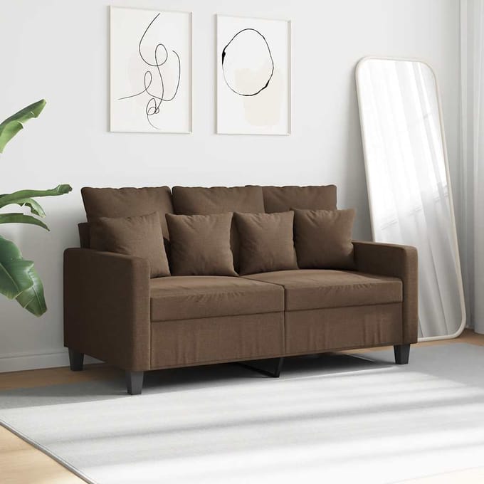vidaXL - Tweezitsbank - 120 - cm - stof - bruin