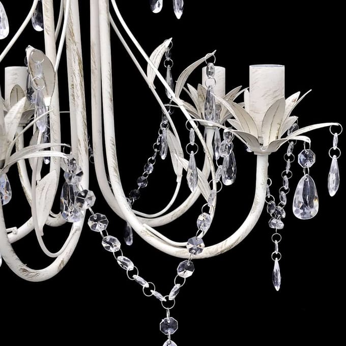 vidaXL - Kristallen - kroonluchter - met - wit - elegant - design - (5 - lampen)