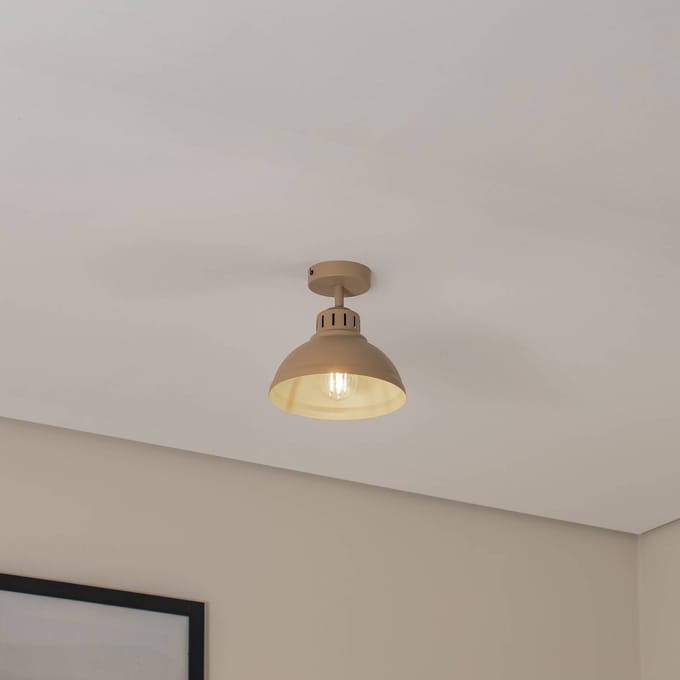 Merkloze Beige Plafondlamp Metaal E27 - Stijlvol en Functioneel