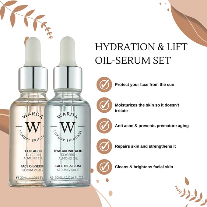 HYALURONZUUR HYDRATATIE BOOST OLIE SERUM 30ml + COLLAGESKIN LIFTER BOOST OLIE SERUM 30ml