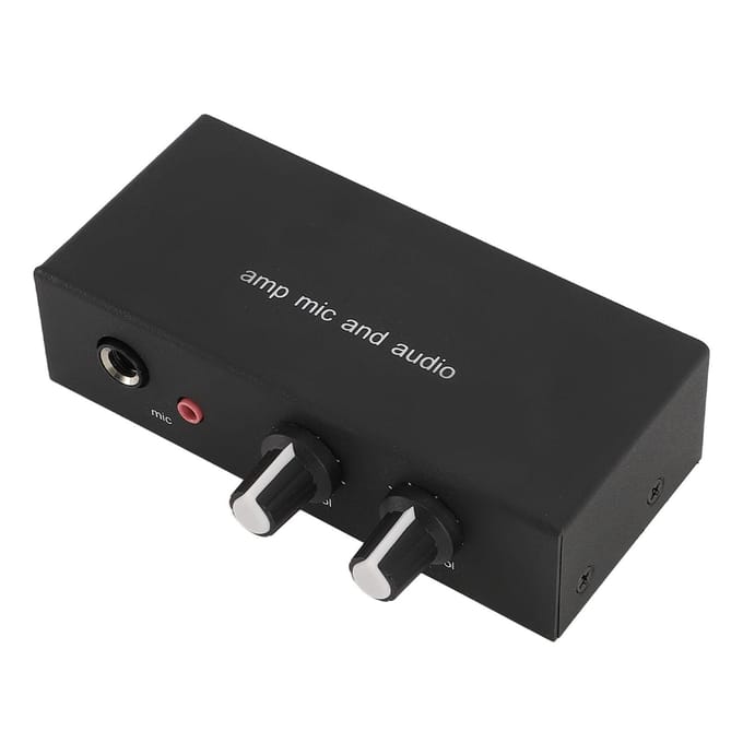 Stereo Geluid Voorversterker Aluminium 3 Uitgangspoorten 6.5mm Dynamische Microfoon 3.5mm Microfoon