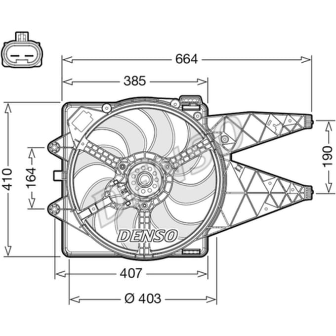 Koelventilatorwiel, motorkoeling DENSO DER09309