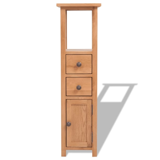 vidaXL - Hoekkast - 26x26x94 - cm - massief - eikenhout