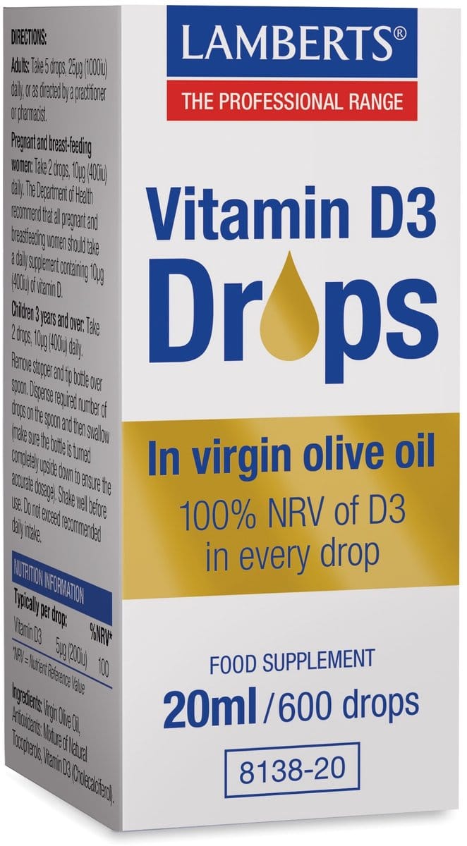 Lamberts Vitamine D3 druppels 20 Milliliter
