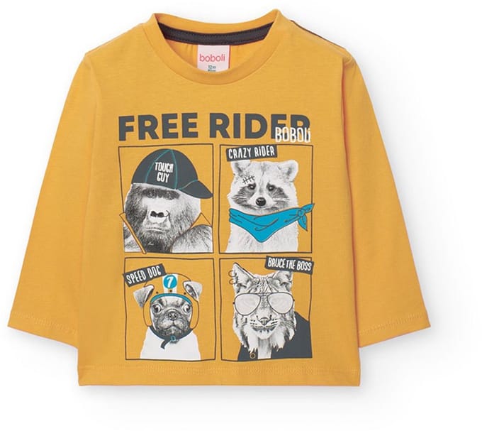 Boboli Knit T-shirt Met Lange Mouwen Geel 3 Years Jongen