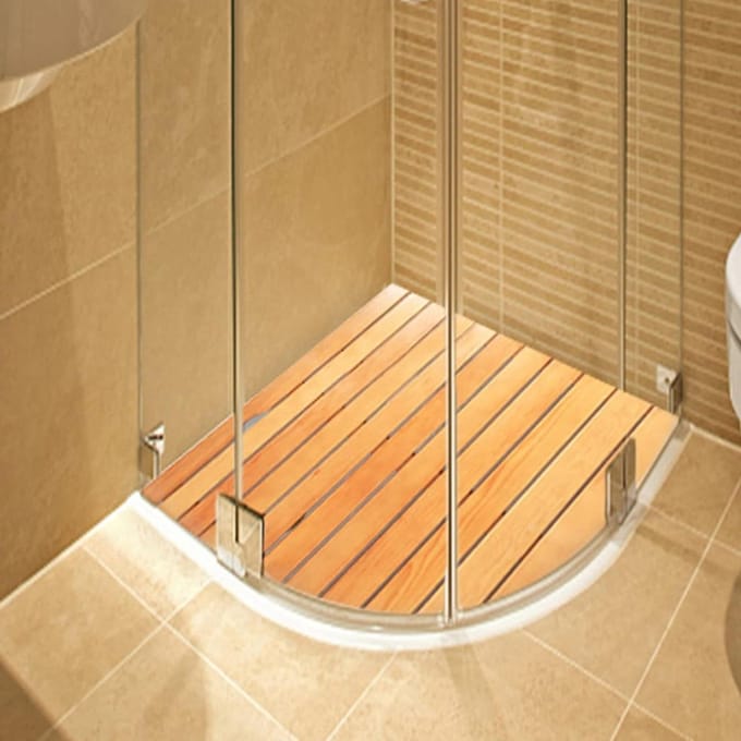 Houten Douchemat - Bamboe Badmat - Veilig Douchen - Antislip Ontwerp - 70x45cm - Natuurlijk Hout