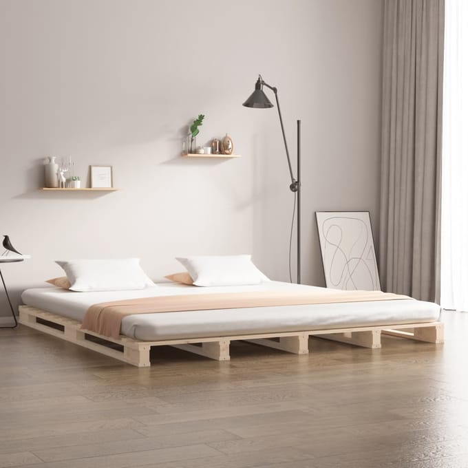 vidaXL - Palletbed - massief - grenenhout - 140x200 - cm