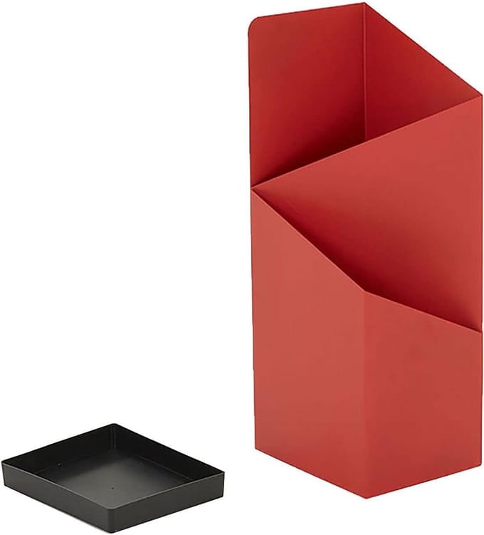 Paraplubak - Parapluhouder - Entree Opruimen - Afneembare lekbak - 25 x 20 x 60 cm - Rood