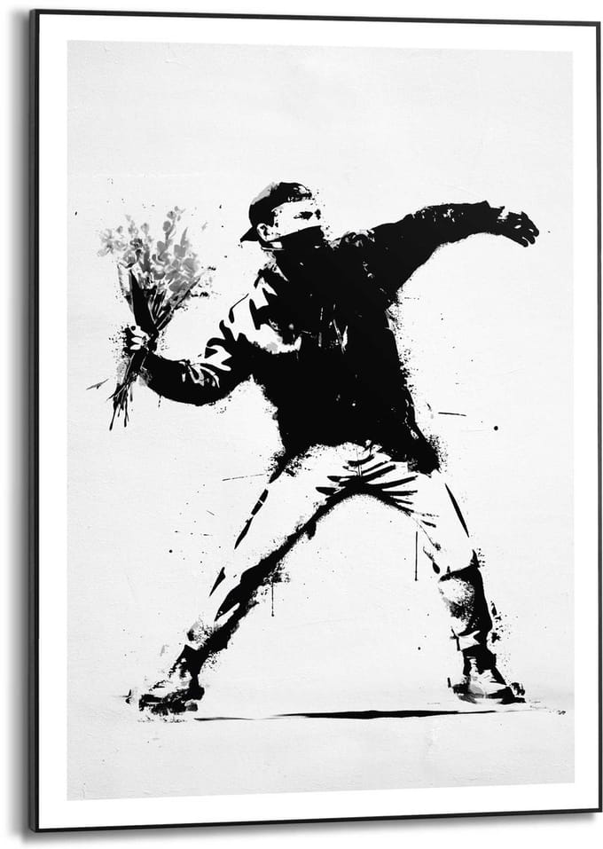 Schilderij Flower Thrower - 70 x 50 - Hout - REINDERS