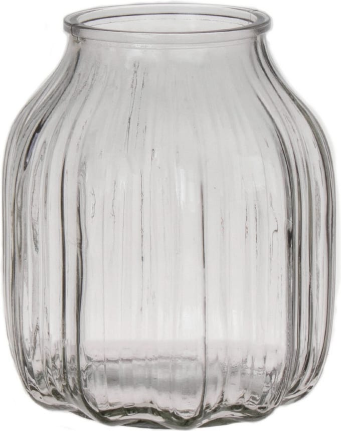 Bellatio Design Bloemenvaas klein - helder transparant glas - 14 x 16 cm - vaas