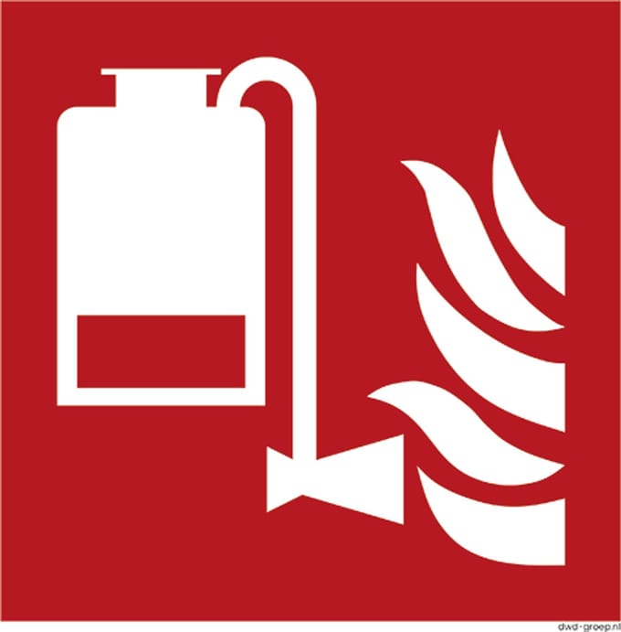 Draagbare schuimblusser sticker 200x200 mm - vinyl - ISO 7010 F010