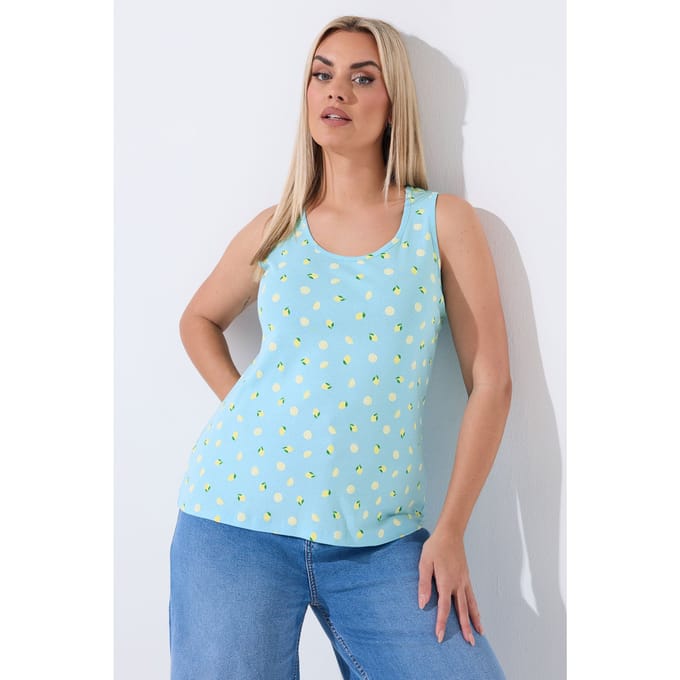 Limited Collection Blauw Citroen Geribd Vesttop Size 42