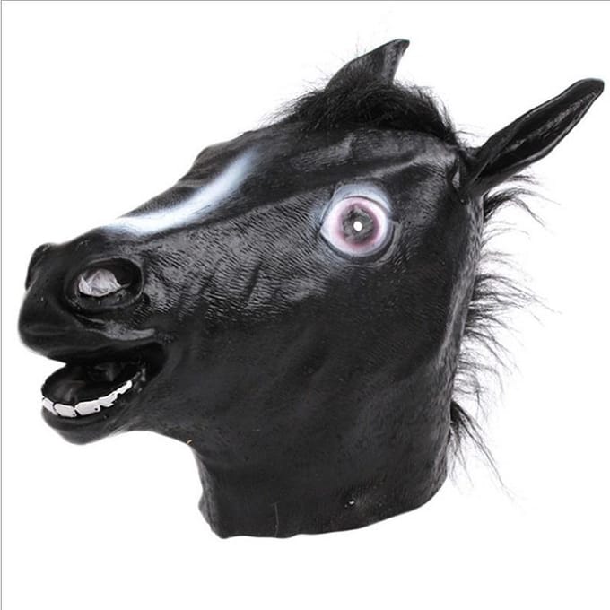 Masque d'Halloween Cosplay Licorne en Caoutchouc pour Costume d'Halloween de Carnaval de Mascarade None blanc