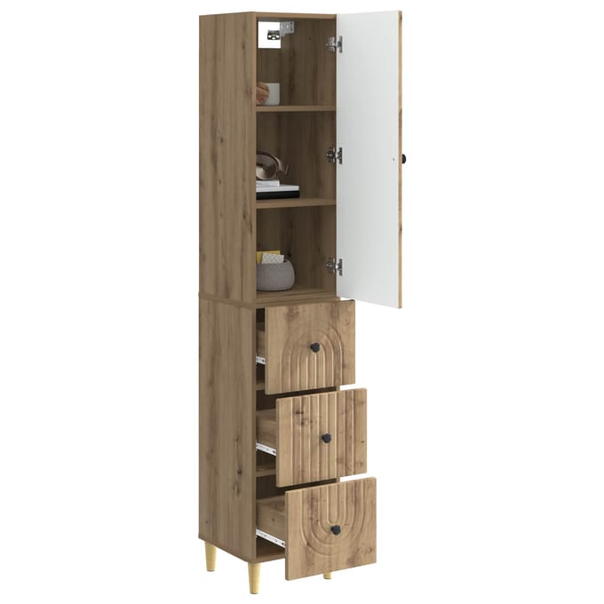 vidaXL - Kast - Set - 2 - st - Bewerkt - hout