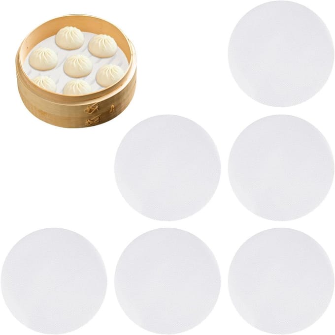 Set van 6 Herbruikbare Siliconen Stoommatten voor Stomen van Voedsel - 20 cm