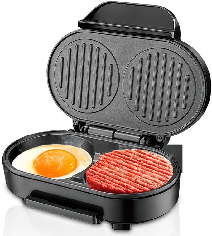 NTHProducts - Electric Breakfast Machine - Multifunctionele Eieren Maker - Compact en Draagbaar - Ideaal voor Ontbijt - Aluminium Verwarmingsplaat - Ge...