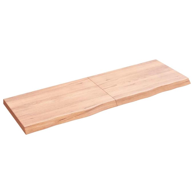 vidaXL - Wastafelblad - 120x40x(2-4) - cm - behandeld - massief - hout - lichtbruin