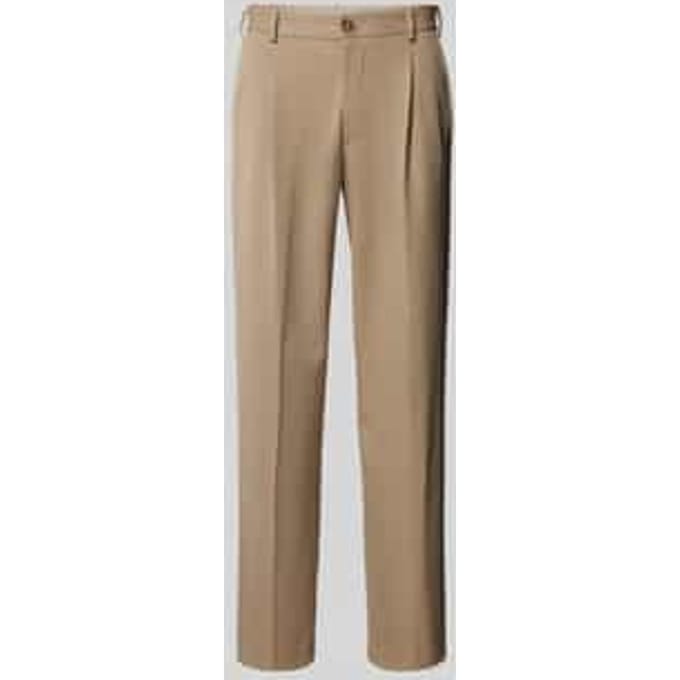 Loose fit bandplooibroek met riemlussen, model 'FINN'