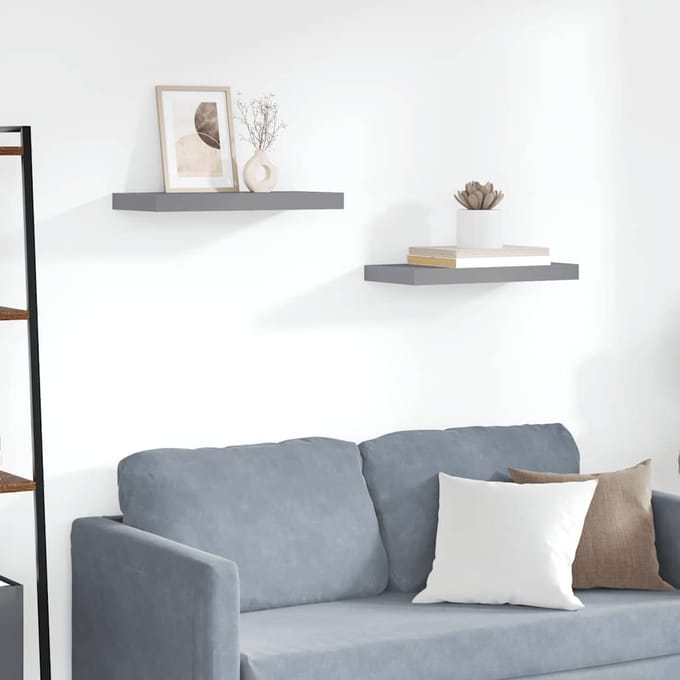 vidaXL - Wandschap - zwevend - 50x23,5x3,8 - cm - MDF - grijs