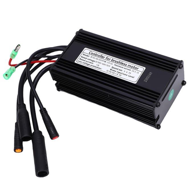 Contrôleur de Moteur 36V 48V 52V 9 Tubes 500W 750W Contrôleur à Onde Sinusoïdale avec Connecteur Étanchéifié pour Vélo Électrique black