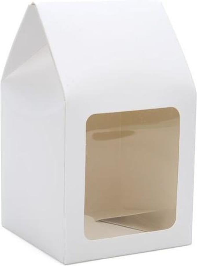 Kraftdoosjes met Venster glanzend Wit 9x9x16,5cm (25 stuks)