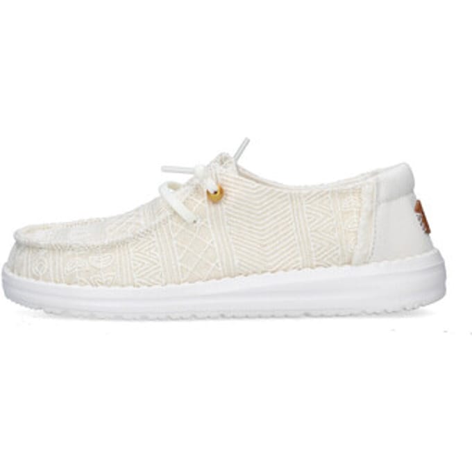 HEYDUDE Wendy Crochet Instappers wit Textiel - Maat 39