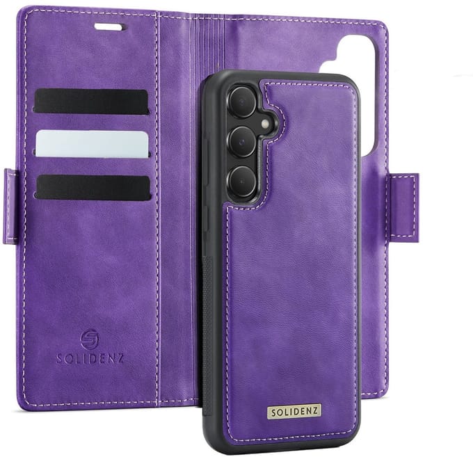 Solidenz Luxe 2-in-1 Wallet Hoesje geschikt voor Samsung Galaxy A16 - Magnetisch Afneembare Case - Paars