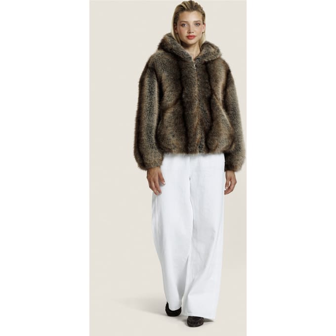 ALTER EGO Hazel Fur Jacket Brown Größe: M | Kunstfell-Jacken Outlet | Damen | Braun