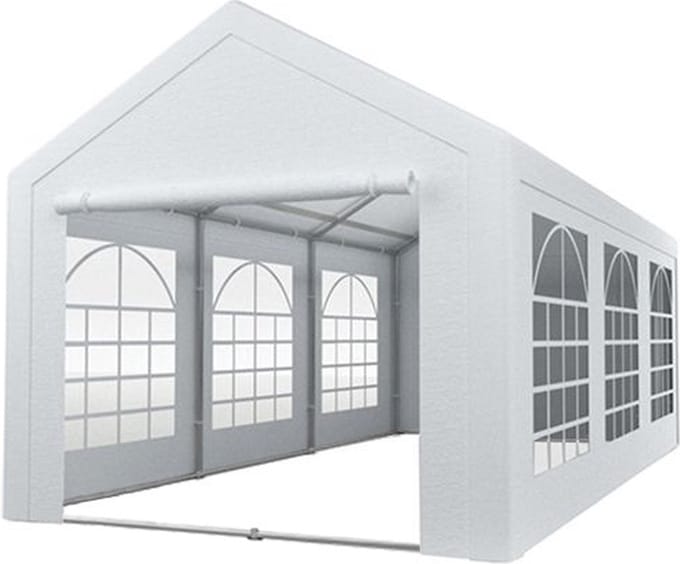 Partytent 3x6m PVC met grondframe brandvertragend
