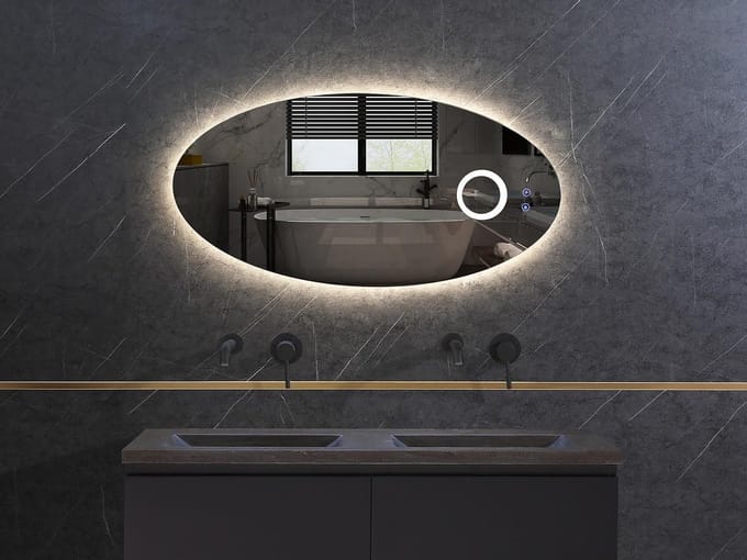 Mawialux LED Spiegel - 120x60cm - Ovaal - Verwarming - Vergrootglas - MR512060