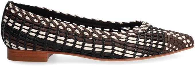 Alpe Bruine Audrey leren ballerina pumps