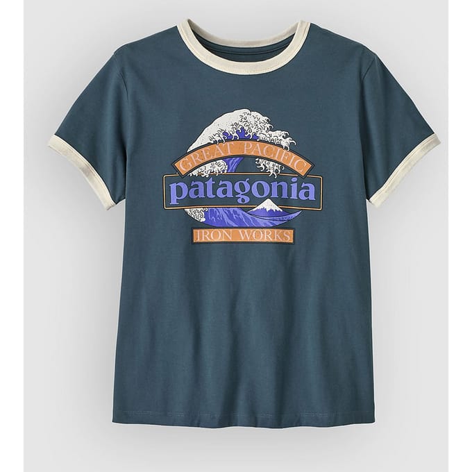 Patagonia Great Waves Ringer T-Shirt blauw