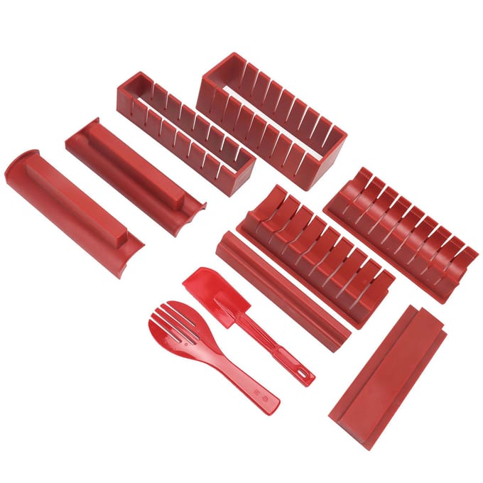 DIY Sushi Maakset Plastic Japanse Sushi Maker Rijstrol Vorm Keukenaccessoire Rood red