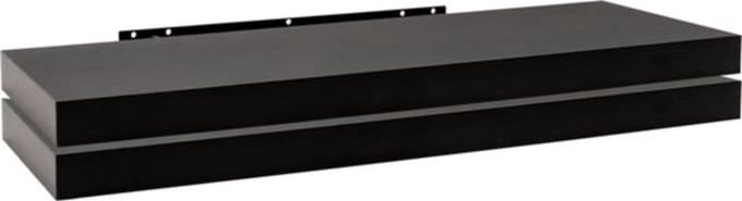 Wandplank - Zwart - Zwevend - 60cm - Hout MDF - Set van 2