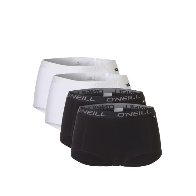 O'Neill Dames Boxershorts 4-Pack Wit/Zwart - Maat XL