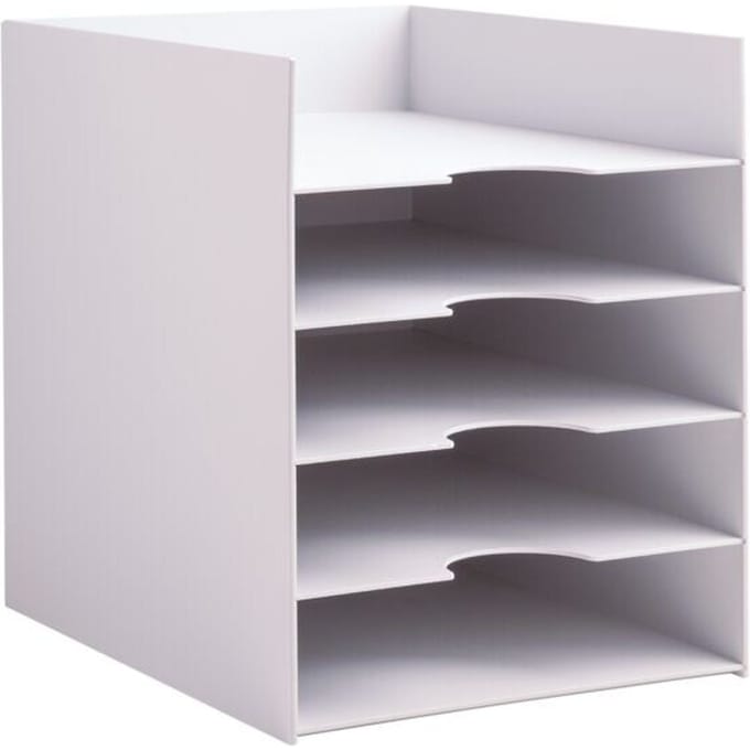PAPERFLOW formulierenbox A4, polystyreen, voor ordners, 5 vakken, lichtgrijs