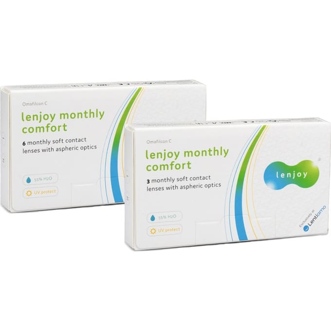 Lenjoy Monthly Comfort (6 lenzen) + Vantio Multi-Purpose 360 ml met lenzendoosje