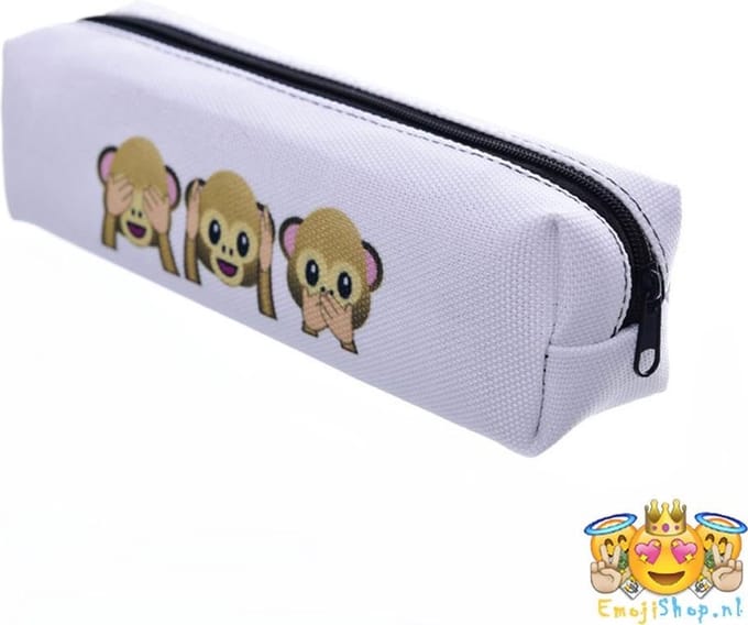 Wise Monkeys Emoji Etui - Stoere 3D geprinte Whatsapp Emojis- Witte achtergrond
