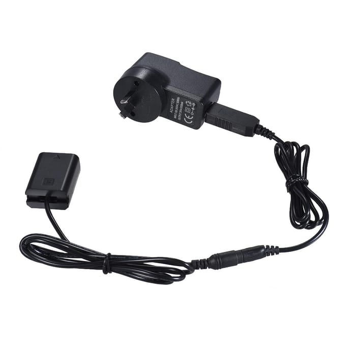 NP-FW50 Dummy-batterij + 5V 3A USB-stroomadapterkabel met stekker UK Plug