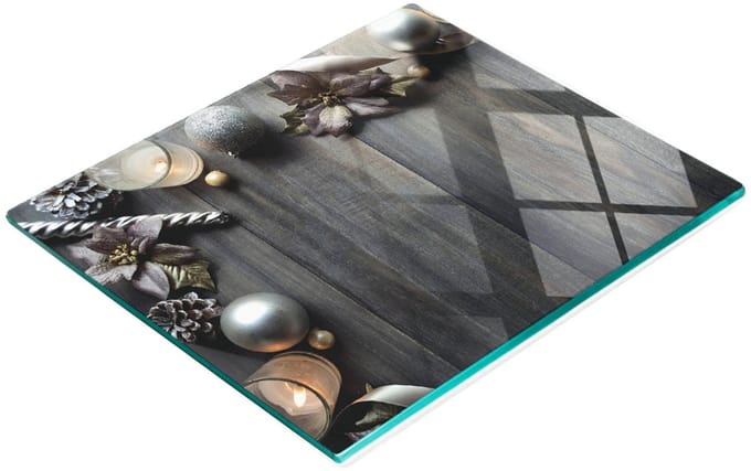 Decoratieve glazen snij- en serveerplank Kerstmis 60x52 cm