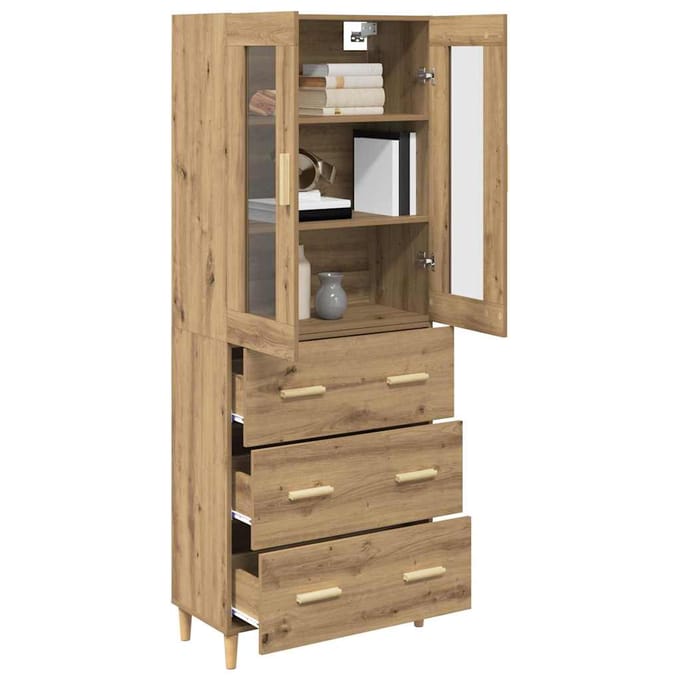 vidaXL - Highboard - Artisan - Eiken - 69,5 - x - 34 - x - 180 - cm