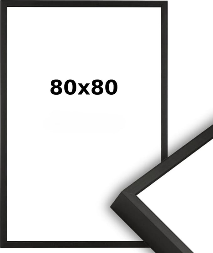 Aluminium Wissellijst 80 x 80 Zwart - Ontspiegeld Acrylite - Professional