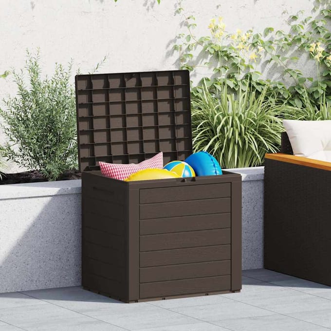 vidaXL - Tuinbox - 58,5x46x55 - cm - polypropeen - bruin