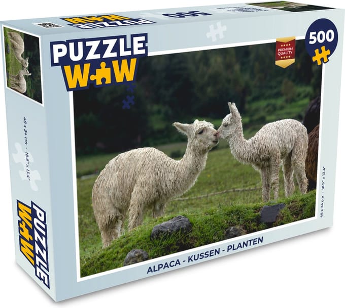 Puzzel Alpaca - Kussen - Planten - Legpuzzel - Puzzel 500 stukjes