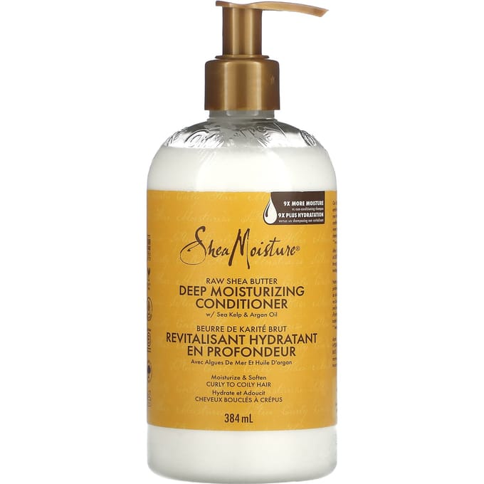 SheaMoisture, beurre de karité brut, revitalisant hydratant en profondeur, pour cheveux bouclés ou ondulés, 13 fl oz (384 ml) yellow