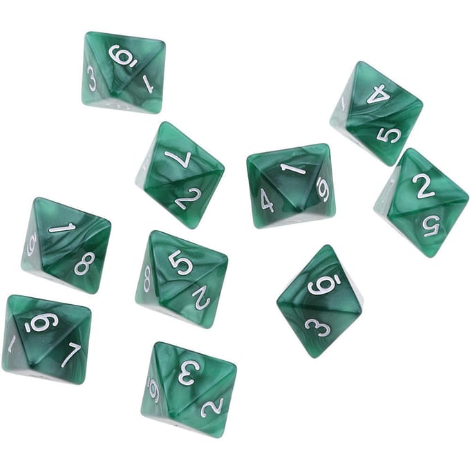 10 pièces Dés à 8 faces D8 Dés Polyédriques pour Fête DND Jeux de Société Dés Kit