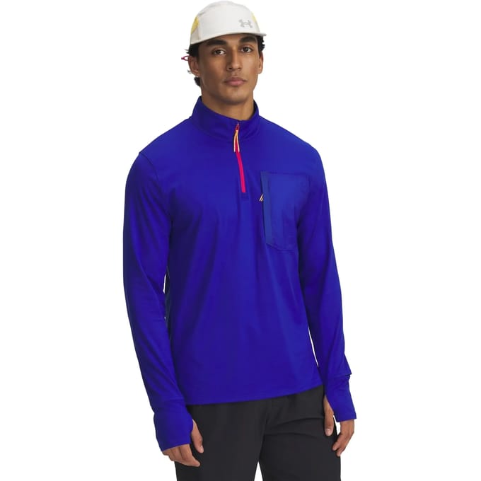 Under Armour Trail Run Sweatshirt Met Halve Rits Blauw M Man