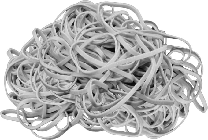 1 kg - Elastiek - wit - diameter 35mm - breedte 3mm - in zak - ca 2000 stuks
