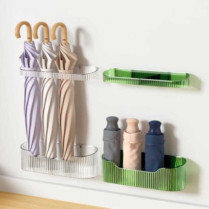 Parapluhouder Wandmontage Paraplu Opbergrek Lang Kort Paraplu Ruimtebesparende Organizer groen
